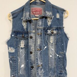 Brooklyn Cloth Blue Distressed Denim Vest